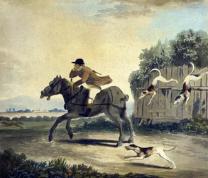 The Fore Horse of the Team, fra The Pytchley Hunt, gravert av F.Dukes (1745-1812)
