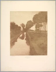 Suite av landskap: Landskap, Plate 3, Note, Flaggermus, 1892-1893.