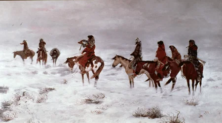 'Lost in a Snow Storm - We Are Friends' 1888 (olje på lerret)