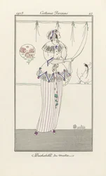 Morning negligee, fra Costumes Parisien, pub.1913 (stensiltrykk)