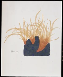 Fathered hat - "La Mode en 1912" av Marcelle Demay, illustrasjon av Charles Martin (1884-1934)