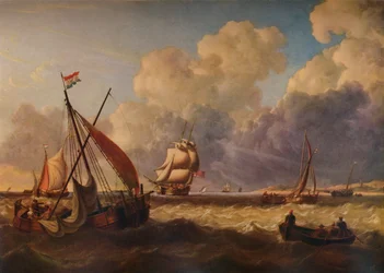 Fiskebåter utenfor den nederlandske kysten, 1823