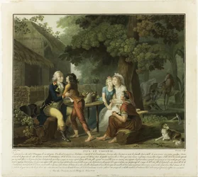Ankomsten til Monsieur de la Bourdonnais, plate 3 fra Paul et Virginie