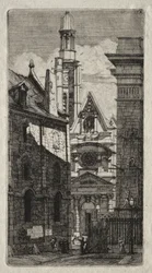 Etsninger av Paris: Kirken St. Stephen of the Mount