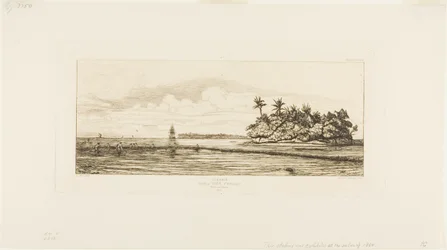 Oseania: Fiske, nær øyer med palmer i Uea eller Wallis Group, 1845