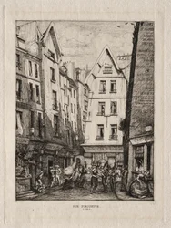 Pirouette Street, nær markedene, Paris, 1860.