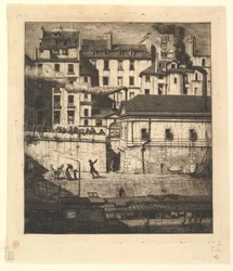 The Mortuary, Paris La Morgue, 1854.
