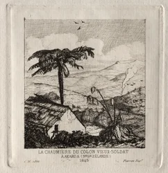 The Old-Soldier Settlers Hut på Akaroa, 1845, 1866.
