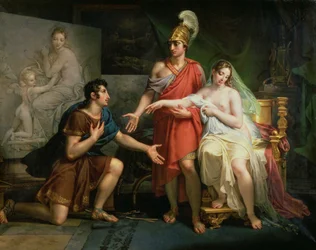 Aleksander den store (356-323 f.Kr.) overleverer Kampaspe til Apelles, 1822