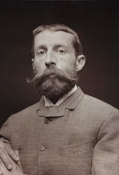 Kunstnerisk og biografisk album, 5. årgang, Salong 1885; portrett av den amerikanske kunstneren Edwin Lord Weeks (1849-1903)