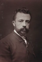 Kunstnerisk og biografisk album, 5. årgang, Salong 1885; portrett av den belgiske maleren Évariste Carpentier (1845-1922)