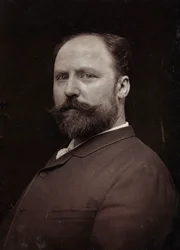 Kunstnerisk og biografisk album, 5. årgang, Salong 1885; portrett av den franske maleren Paul Louis Narcisse Grolleron (1848-1901)