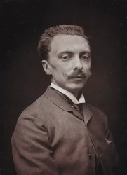 Kunstnerisk og biografisk album, 5. årgang, Salong 1885; portrett av den franske maleren Alfred Paul Marie de Richemont (1857-1911)