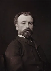 Kunstnerisk og biografisk album, 5. årgang, Salong 1885; portrett av den franske maleren Hippolyte Dominique Berteaux (1843-1926)