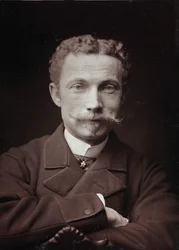 Kunstnerisk og biografisk album, 5. årgang, Salong 1885; portrett av maleren Raoul de Pibrac (1852-1937)