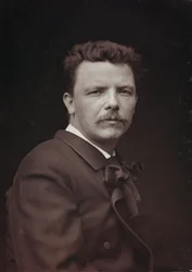 Kunstnerisk og biografisk album, 6. årgang, Salong 1885; portrett av den franske maleren Eugène Carrière (1849-1906)