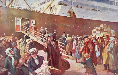 Emigranter på vei til Canada ombord på RMS Empress, Liverpool