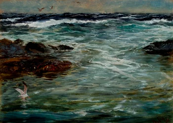 Havstudie ved Portscatho, Cornwall, 1901