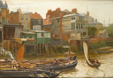 Themsen ved Cold Harbour, Blackwall, 1896 (wc på papir)