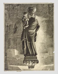 Skulptur av Maria med barn ved Notre-Dame, Paris