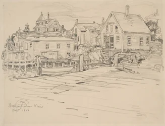 Boothbay Harbor, Maine, 1923 (grafitt på papir)