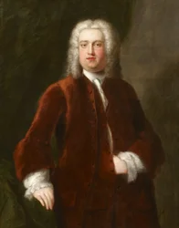 Portrett av en uidentifisert herremann fra 1700-tallet presentert som et portrett av Georg Frideric Handel, 1737