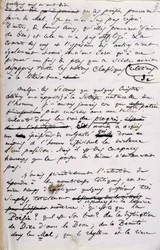 Prosjekt for forordet til den andre utgaven av 'Les Fleurs du Mal' (penn og blekk på papir)