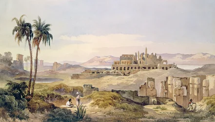 Utsikt over ruinene av Karnak i Egypt