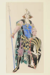 Kostymedesign for Tristan, 1920 (wc på papir)
