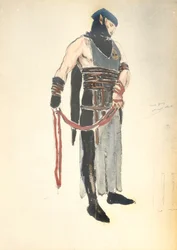 Kostymedesign for Queens Servant i Le Mort de Tintagiles, 1912 (wc på papir)