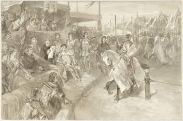 Turneringsspill i Haarlem, illustrasjon av episode fra De Roos van Dekama