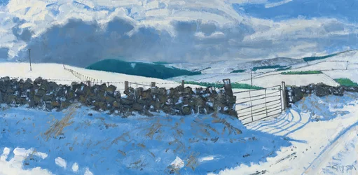 Snølandskap, tidlig mars, 2014 (olje på lerret)