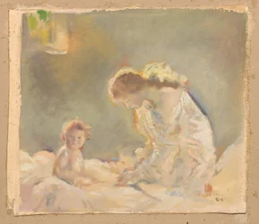 Barnetilbedelse, ca. 1926 (olje på papir over grafitt)