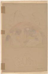 Studier for en Lunette [recto]