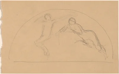 Studie av figurer i en Lunette