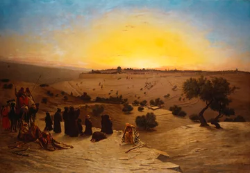 Pilegrimer som tilber utenfor Jerusalem
