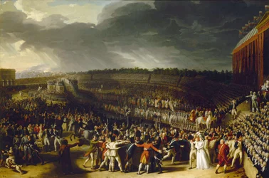 Federasjonens festival på Champ de Mars 14. juli 1790, 1792.