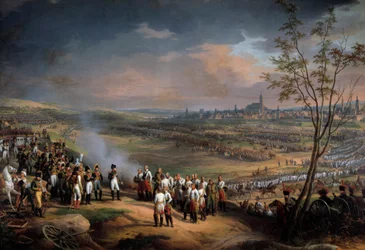 Overgivelsen av byen Ulm den 20/10/1805, keiser Napoleon I mottok overgivelsen av general Mack Detail. Maleri av Charles Thevenin (1764-1838) 1815 Søn. 2,48 x 3,82 m - Overgivelsen av byen Ulm 20. oktober 1805, keiser Napoleon I re
