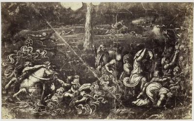 Fotoreproduksjon av en tegning av Raphael, en druknende hær etter Israels kryssing av Rødehavet