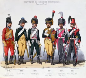 Kostymer til franske kavalerister fra 1743 til 1840