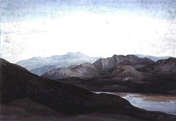 Ved elven Mawddach, Merionethshire, Cader Idris i det fjerne