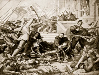 Forsvaret av Basing House, 1645, illustrasjon fra 