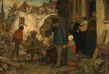 Utvisningen (olje på panel)