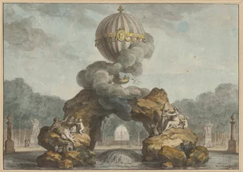 Prosjekt av en fontenedekorasjon med en Charlière, 1783.