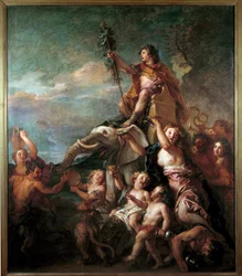 Bacchus-maleriets triumf av Charles de la Fosse (1636-1716) Søn fra 1600-tallet. 1,57x0,83 m .