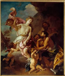 Venus ber Vulcan om våpen til Enee-maleri av Charles de La Fosse (1636-1716) 1700 Søn. 1,79x1,52m Nantes, Musee des Beaux Arts