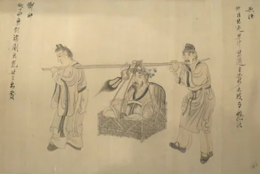 Detalj fra håndskriften «Scener fra Tao Yuanmings liv», av Chen Hongshou, 1650, Honolulu Academy of Arts