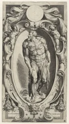 Døperen Johannes i kartusj Figurer fra den siste dommen i Det sixtinske kapell (serietittel)