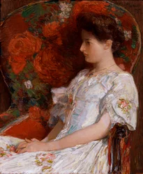""The Victorian Chair"" (Den viktorianske stolen) Maleri av Childe Hassam (1859-1935) Dim 76,2x63,5 cm Olje på lerret 1906 Smithsonian National Museum