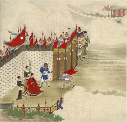 Kinesisk prins som mottar kurer, ca 1820